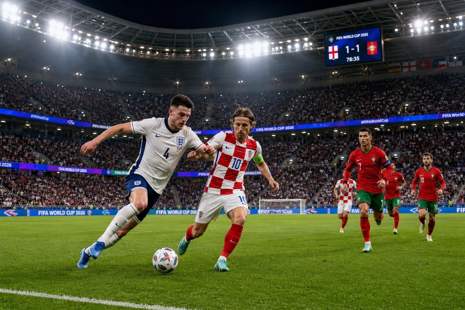 sigue en vivo el mundial 2026 con el emocionante choque entre inglaterra y croacia, mientras portugal pelea por mantener un empate en el torneo.