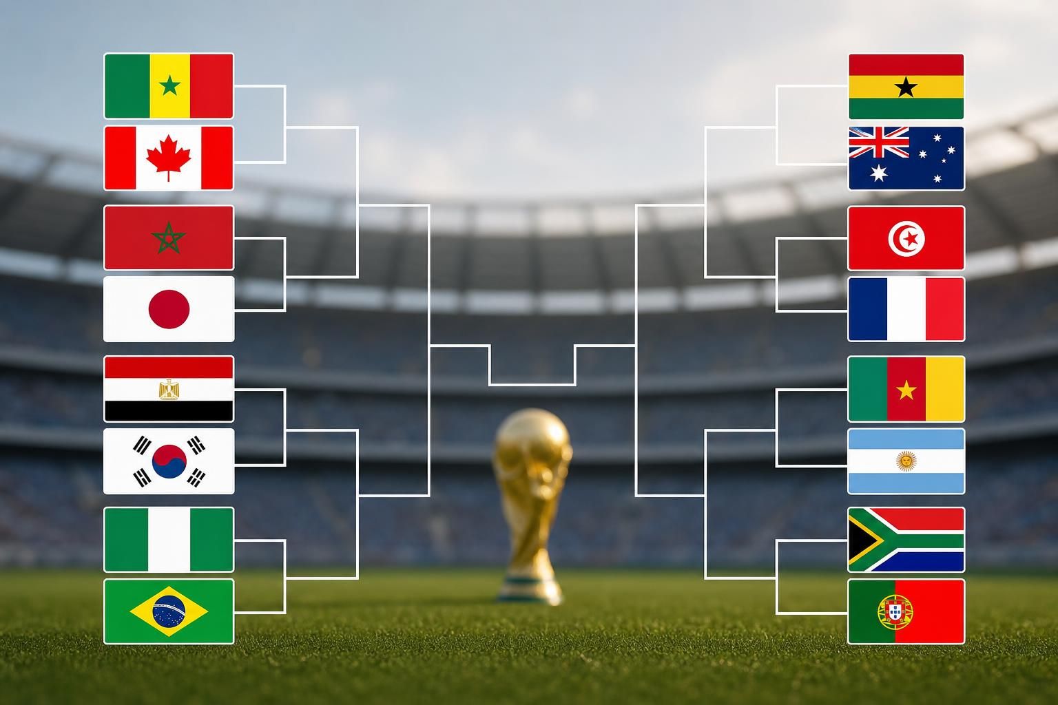 descubre el cuadro completo de los dieciseisavos de final del mundial 2026, destacando la participación de nueve países africanos clasificados para el torneo.