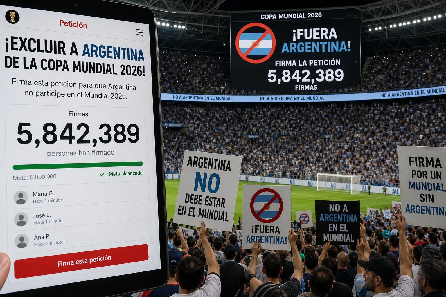 copa mundial 2026: más de 23 millones de firmas apoyan una petición para excluir a argentina del torneo, generando gran controversia y debate a nivel mundial.