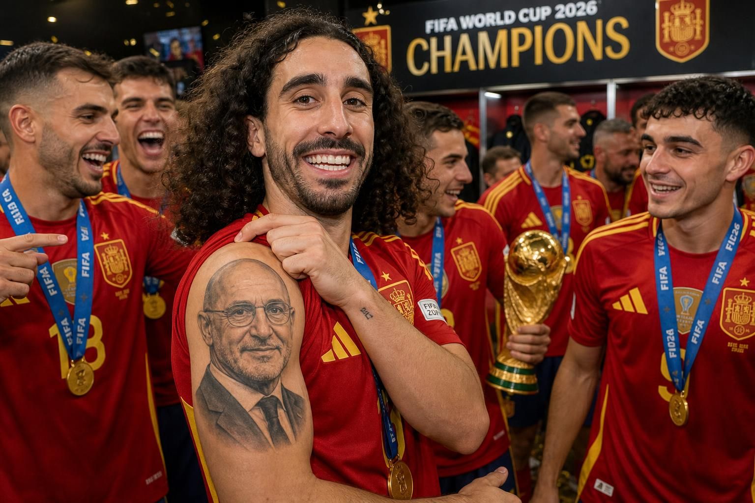 copa del mundo 2026: el español cucurella cumple su promesa y se tatúa el rostro de su ídolo, mostrando su pasión y compromiso con el fútbol en un gesto inolvidable.