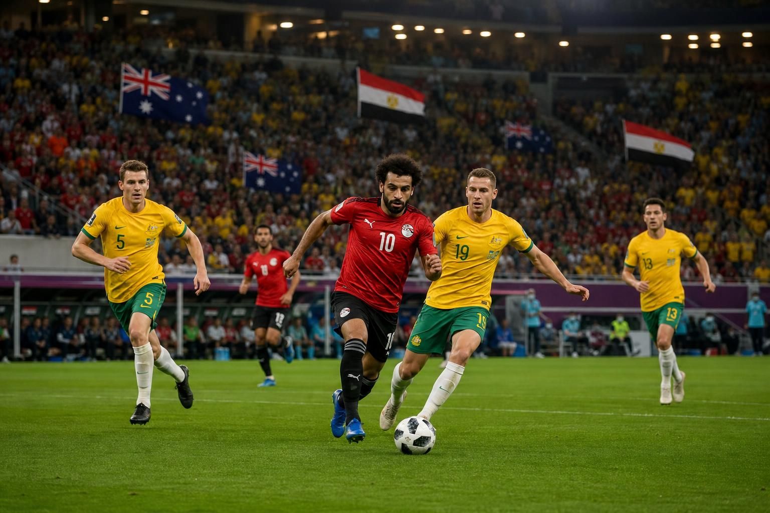 sigue en vivo el emocionante partido de octavos de final del mundial entre australia y egipto con salah desde el inicio. no te pierdas ningún detalle del encuentro en directo.