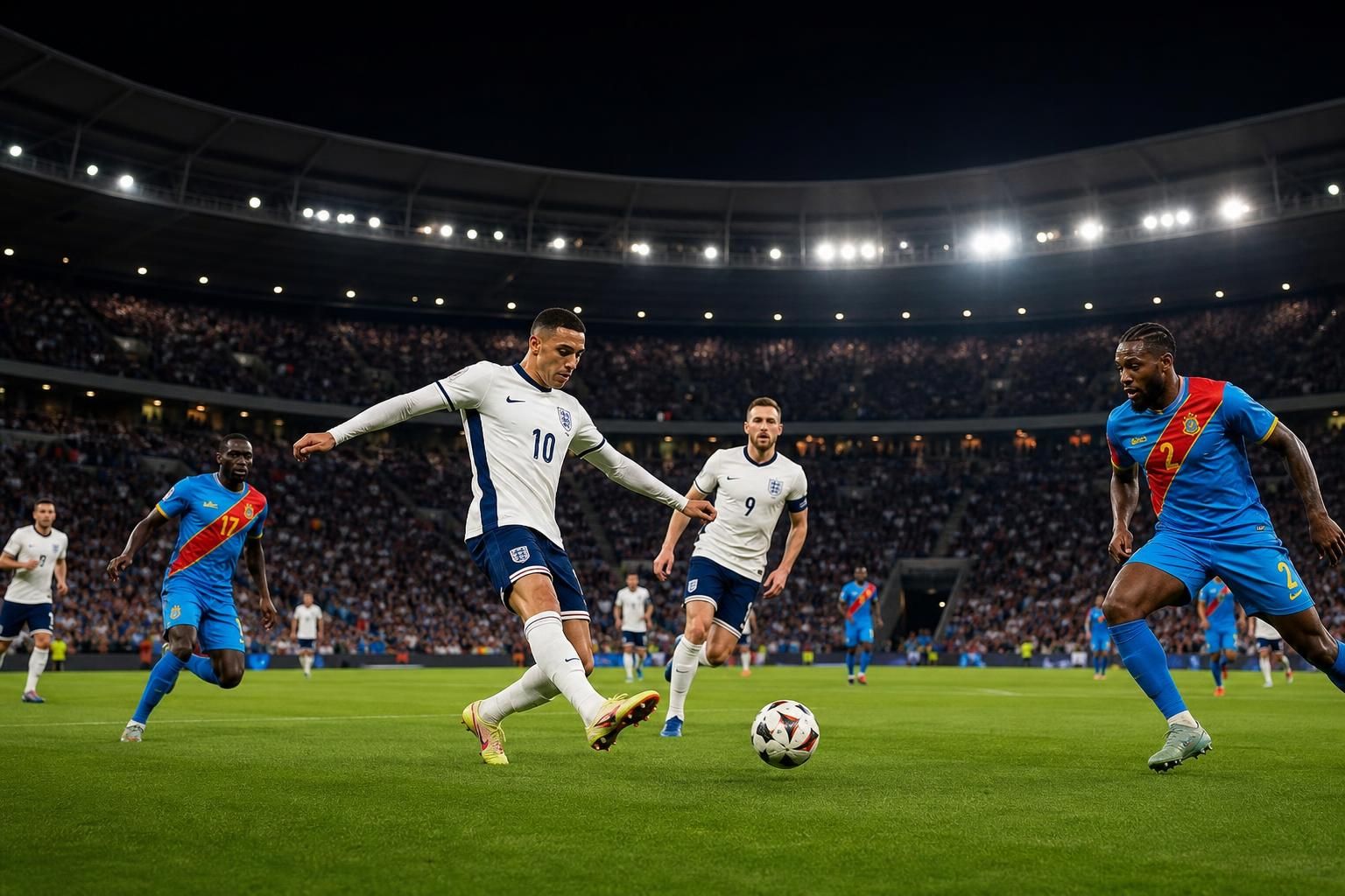 sigue en vivo el emocionante partido de octavos de final del mundial entre inglaterra y rd congo. no te pierdas ninguna jugada y vive la pasión del fútbol en directo.