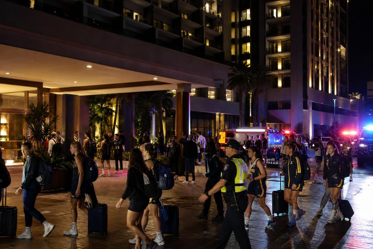 hotel que alojaba a las selecciones del mundial femenino de baloncesto fue evacuado durante la noche por motivos de seguridad, causando sorpresa y preocupación entre los equipos.