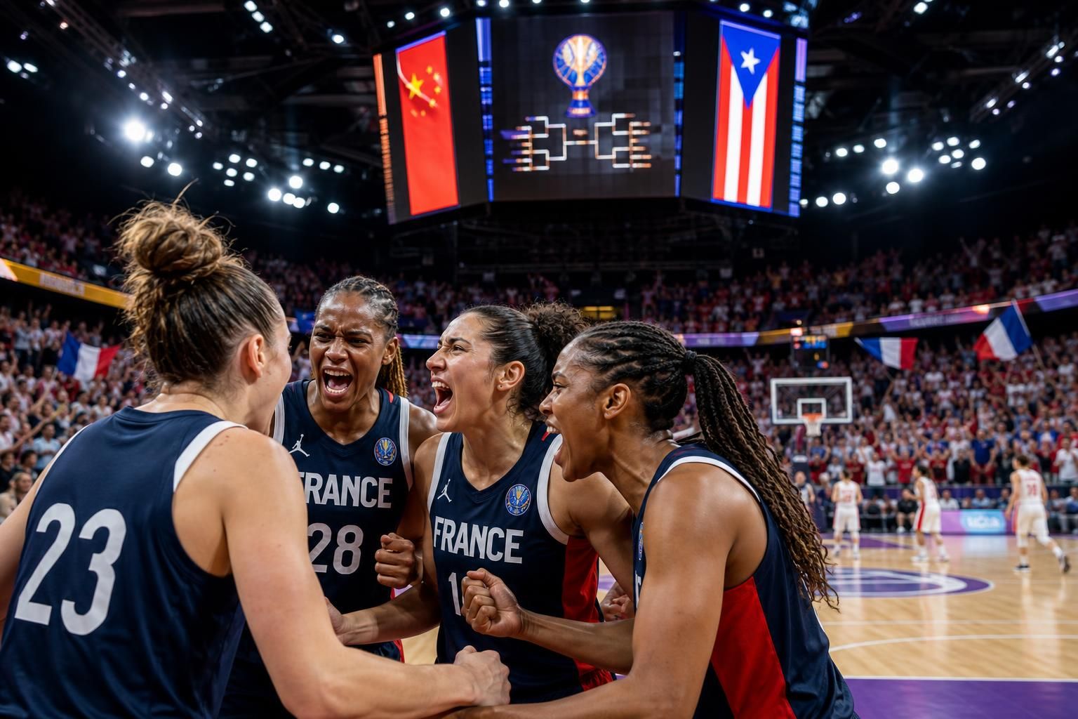 descubre el cuadro final de la copa mundial de baloncesto y conoce si china o puerto rico será el próximo desafío para las bleues en su camino hacia la gloria.