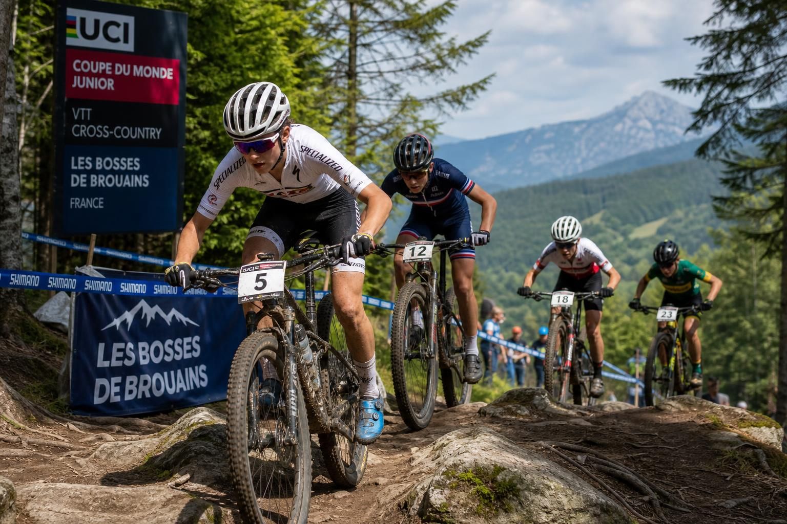 entre 4,000 y 5,000 personas se esperan en la copa mundial junior de mtb, que ilumina las desafiantes bosses de brouains con emoción y talento juvenil.