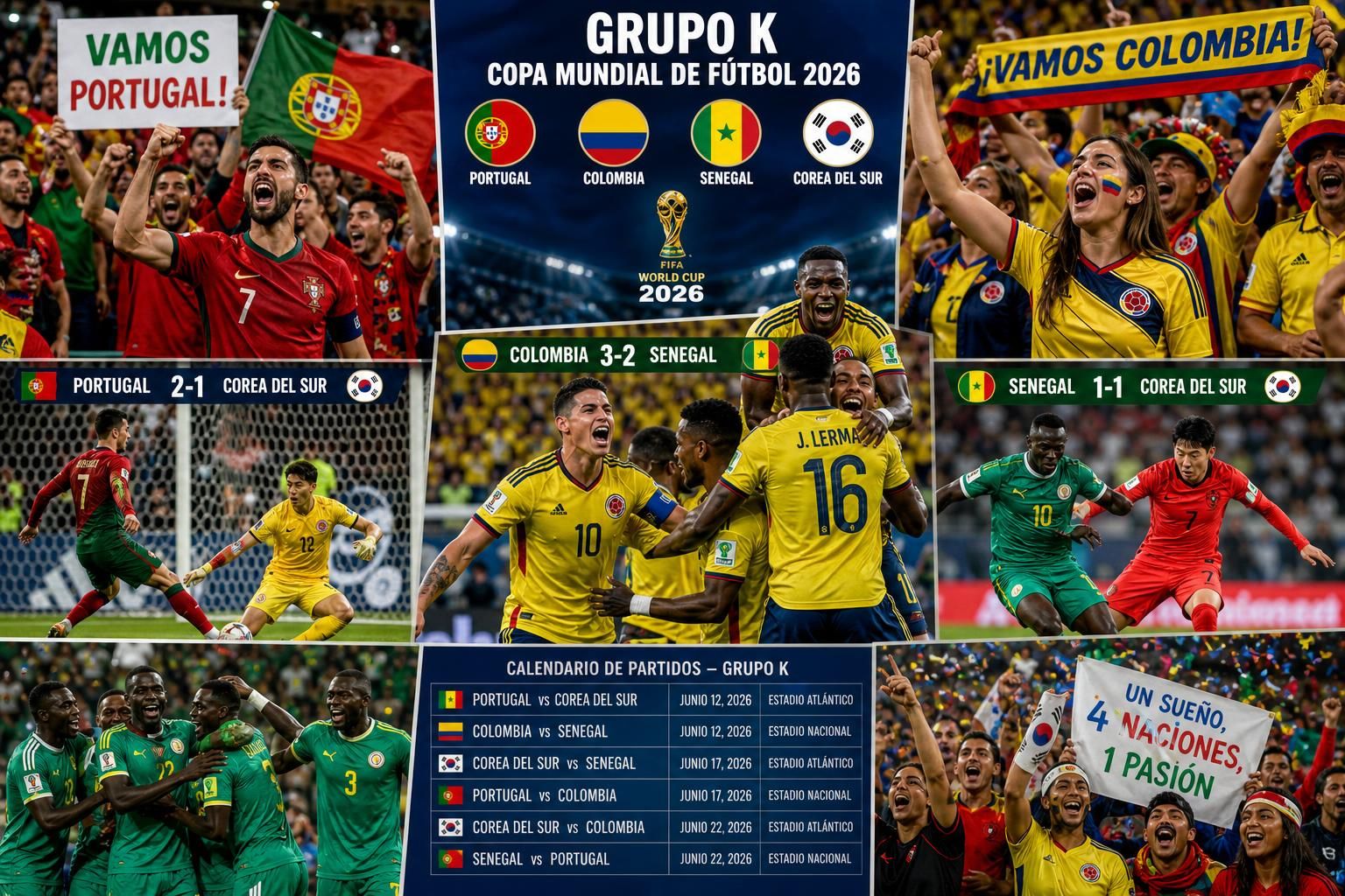 consulta la tabla de posiciones actualizada del grupo k en la copa mundial de fútbol 2026 y sigue el desempeño de tus equipos favoritos en el torneo.