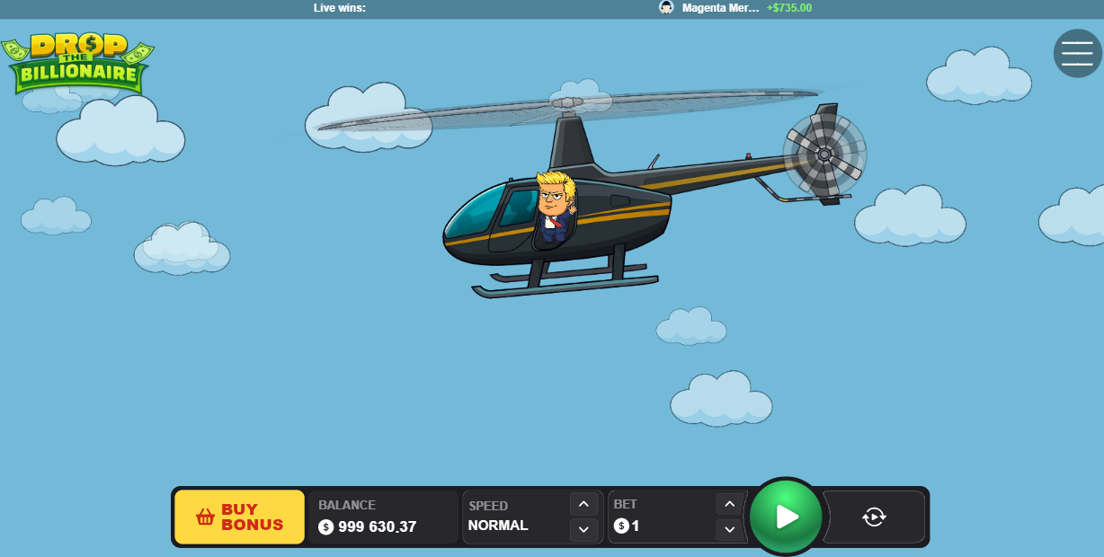 Helicóptero de Drop The Billionaire al comienzo de la ronda